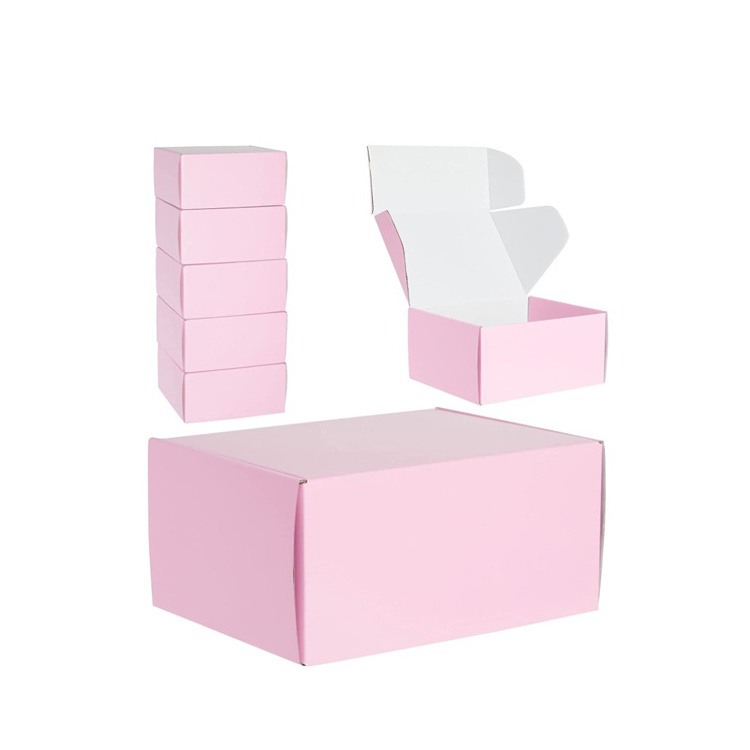 Pink Thin Paper Mailer Gift Foldable Shipping Boxes for Small Business Rigid Boxes Craft Gifts Packaging 5-15 Days 500pcs Accept