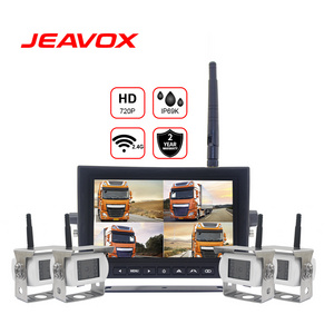 2.4G Wireless 300M Transmission 7 Inch Rear View Camera Quad Monitor System Wireless 720P HD Reverse Camera For Truck/Trailer