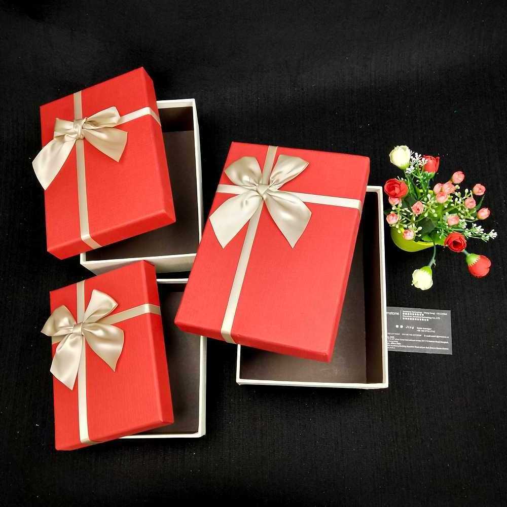 Custom Private Label cardboard paper wedding gift box packaging with ribbon