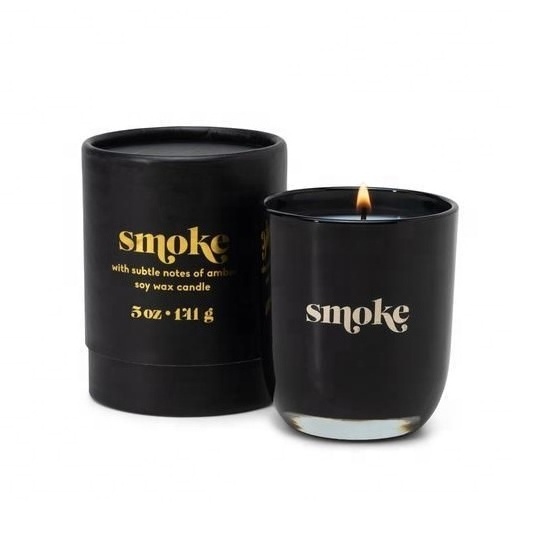 Luxury Custom Black Kraft Round Box Packaging Paper Candle Box Cardboard Tube Packaging