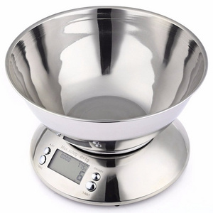 Cooking Tool Stainless Steel Electronic Weight Scale Food Balance Cuisine Precision Kitchen Scale With Bowl 5Kg 1g