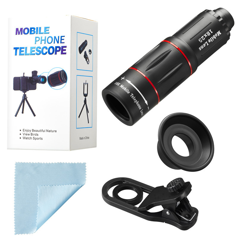 Factory direct sales 18X25 monocular mobile phone Telescope mobile phone external lens suitable for concerts