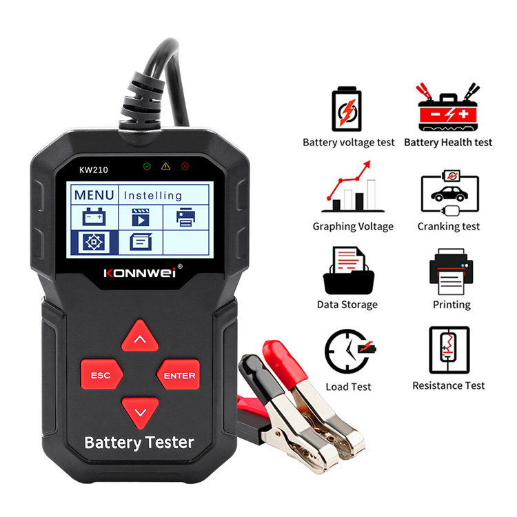 KONNWEI KW210 Automatic Smart 12V Car Battery Tester Auto Battery Analyzer 100 to 2000CCA Support Free Update