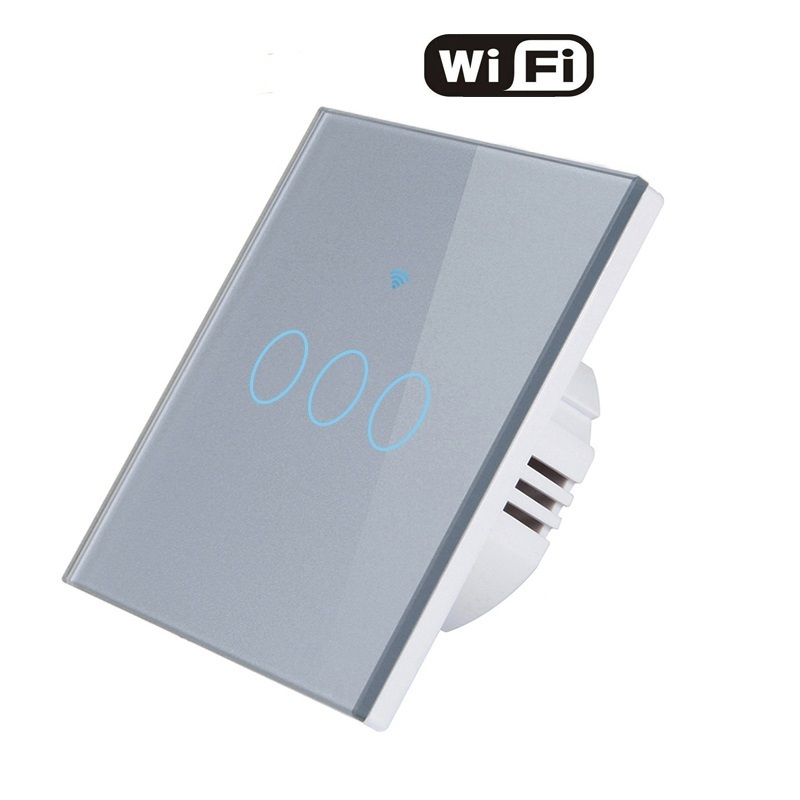 EU UK WiFi Tuya Remote Control Switch Smart Voice Control Button Wall Lamp Switch With Neutral/ No Neutral