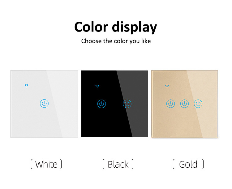 tuya Touch screen smart light switch remote control via app smart life neutral and live wire wall switch wifi
