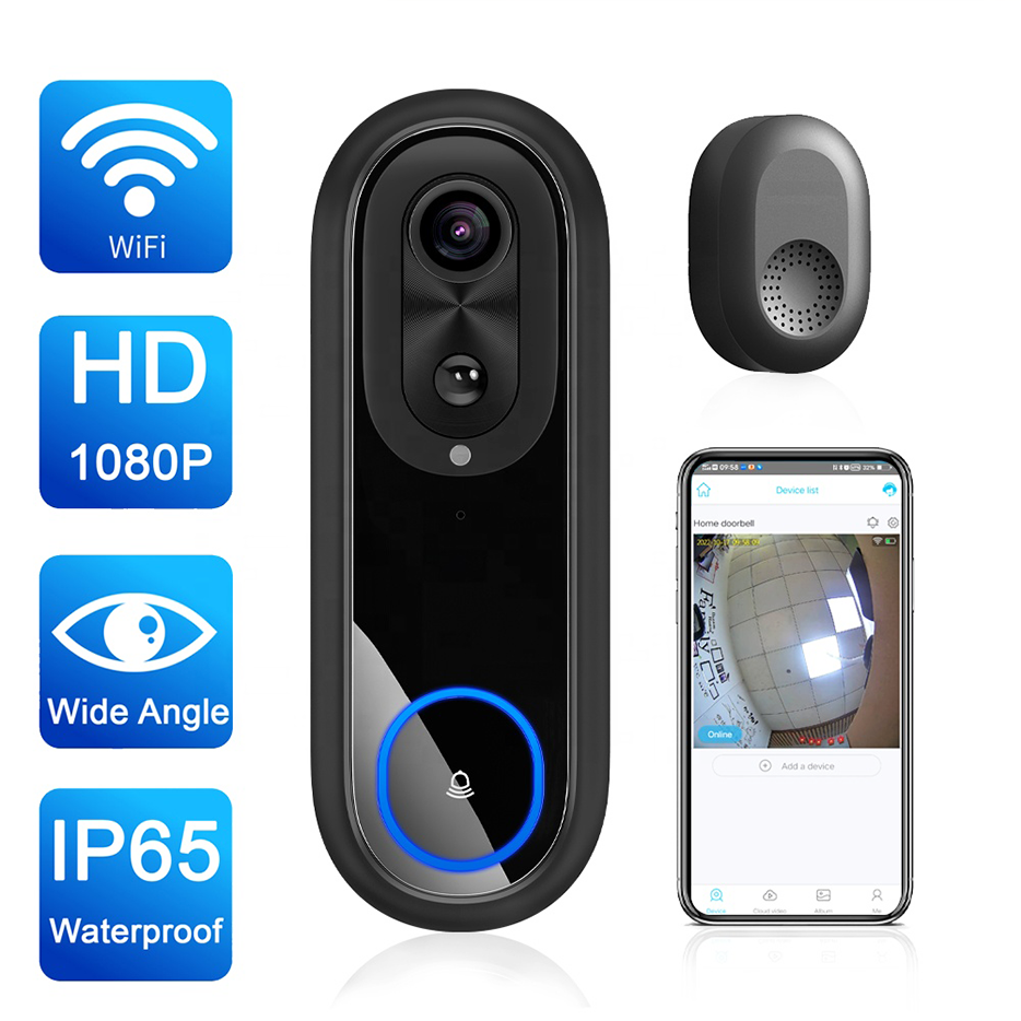 tuya wifi Smart doorbell cameras for home security 1080P 2K VIdeo Doorbell Wifi Camera for door