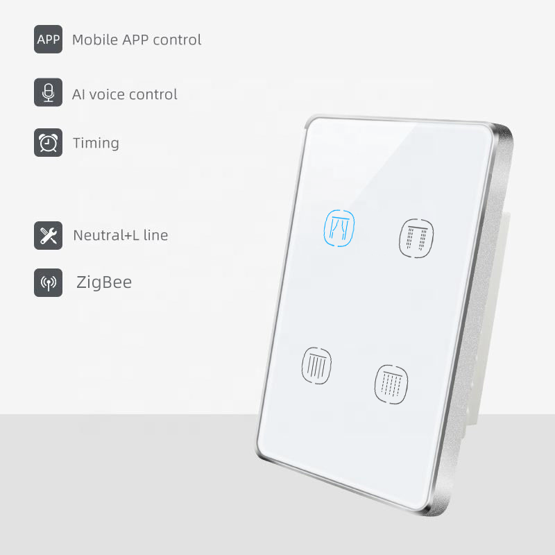 2 way ZigBee curtain switch tuya WiFi smart touch home electric up and down rolling shutter shutter controller curtain motor