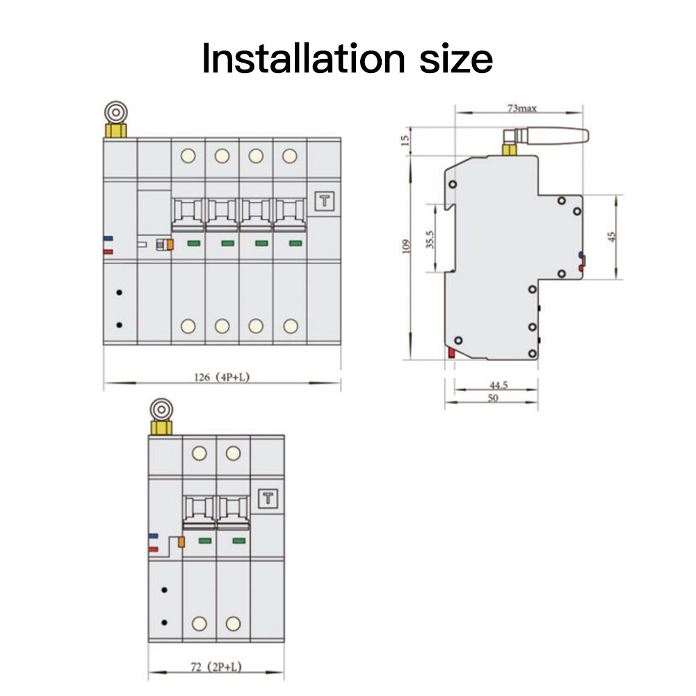 Tuya WiFi Smart Circuit Breaker 3P 16A-125A Automatic Switch Overload Short Circuit Work With Alexa Tuya App Smart MCB