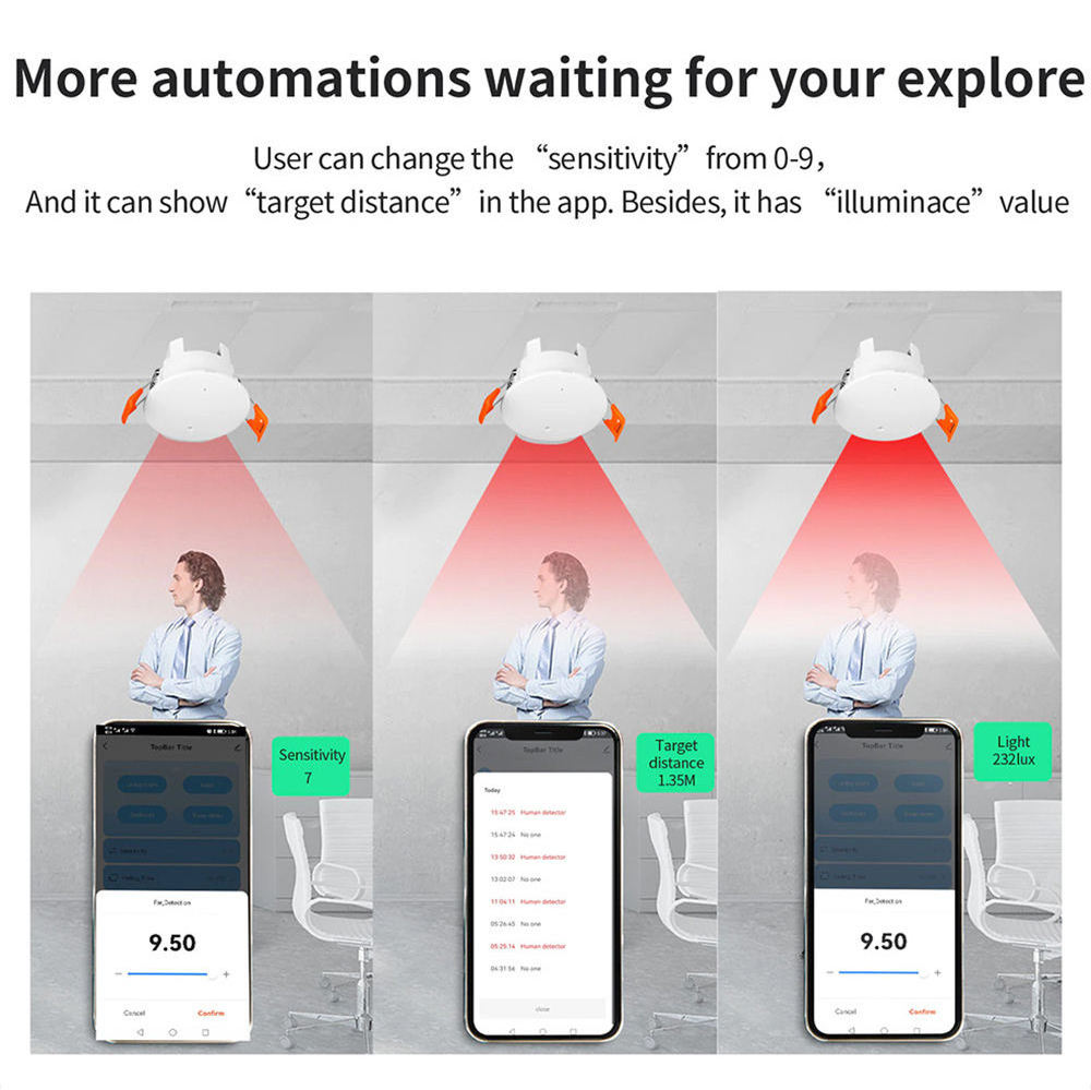 Tuya Smart WiFi/Zigbee motion PIR USB 5V light luminosity sensor radar human presence detector