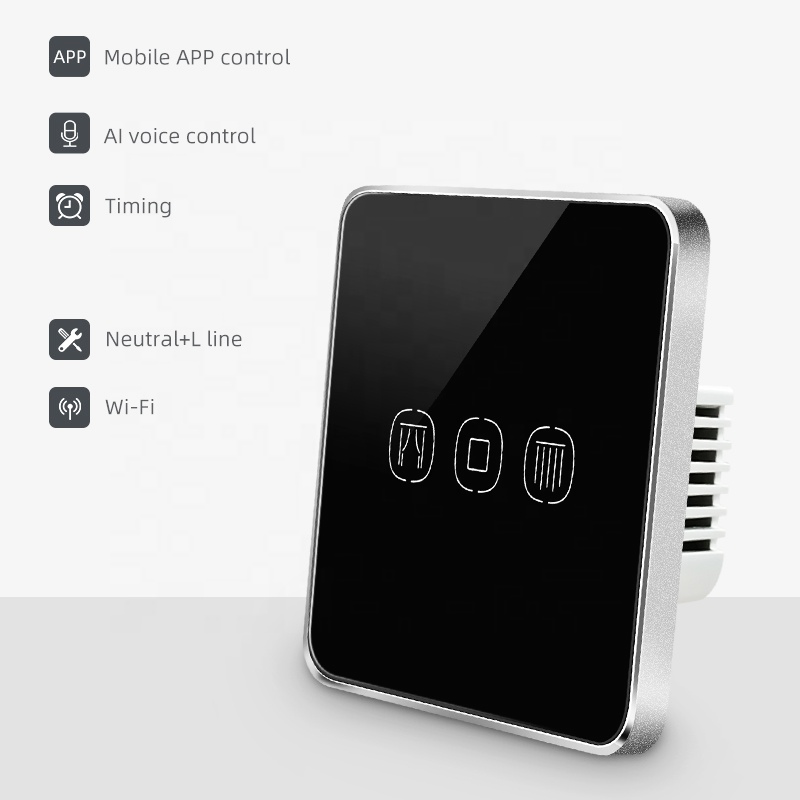 Support customized patterns tuya wireless switch zigbee EU Neutral+L line 1 gang curtain switch bixby smart curtain switch