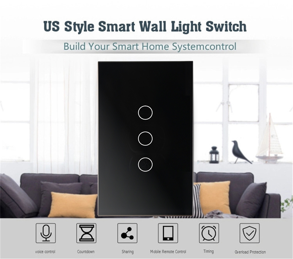 US Standard Electric google alexa  wifi light smart home tuya WiFi smart switch wall switches zigbee