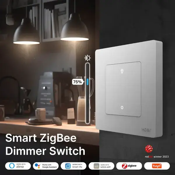 EU UK tuya smart dimmer switch zigbee  for led lights work with alexa goggle home smart light wall switch 3gang dimmer