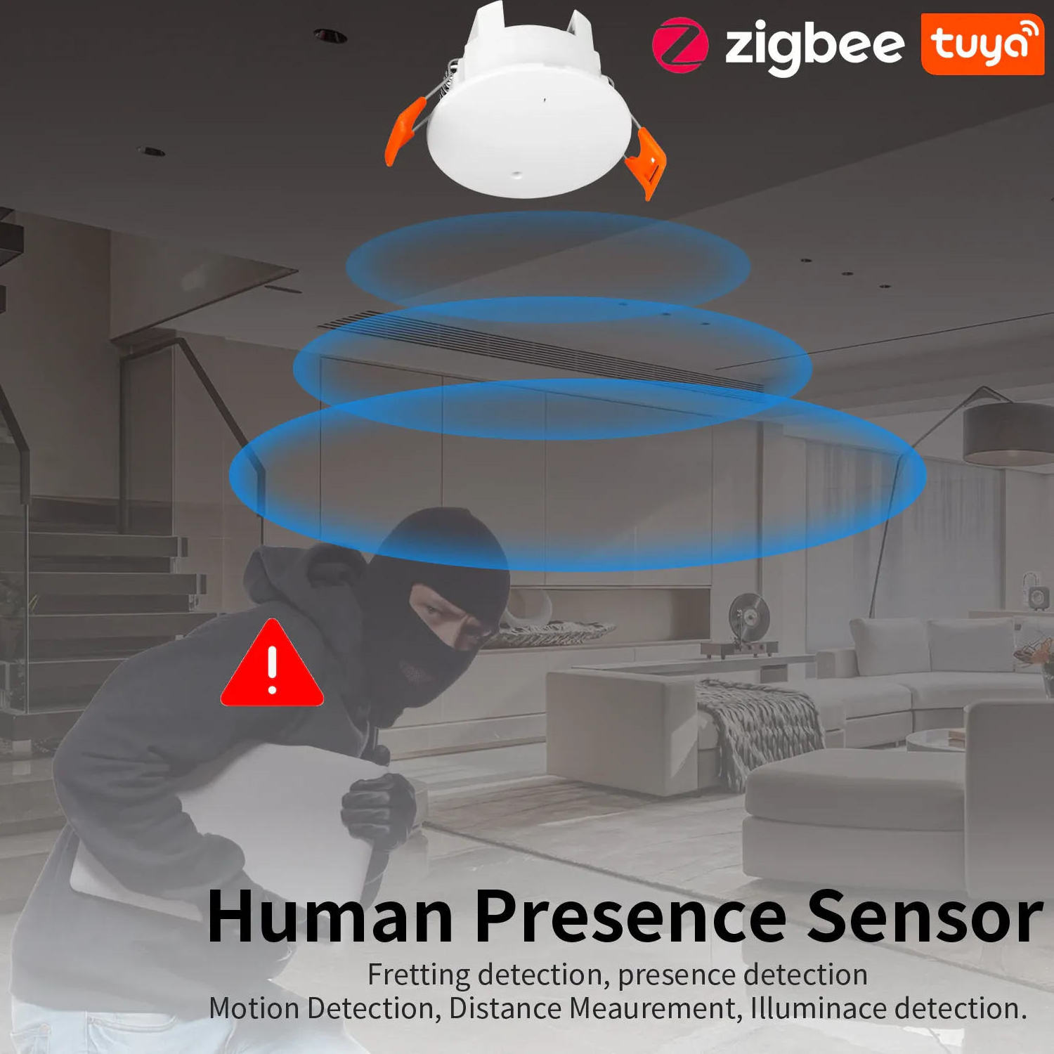 TUYA smart life zigbee wifi human presence motion sensor Ceiling mount installation detecting presence detector