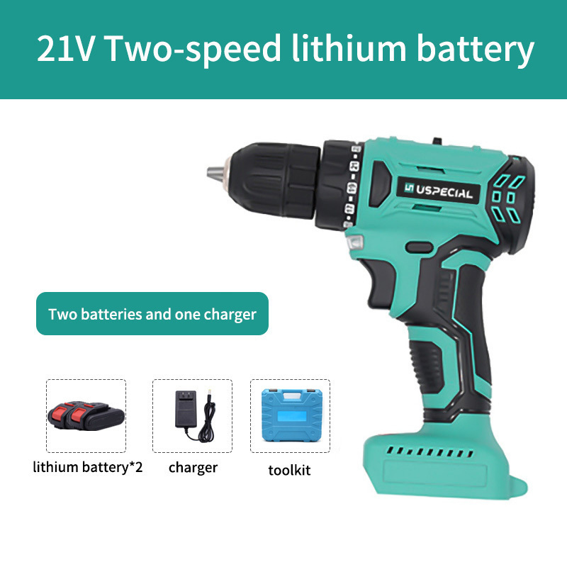 21V Cordless Impact Drill Rechargeable Electric Screwdriver Cordless Drill Mini Power Driver Lithium-Ion Battery