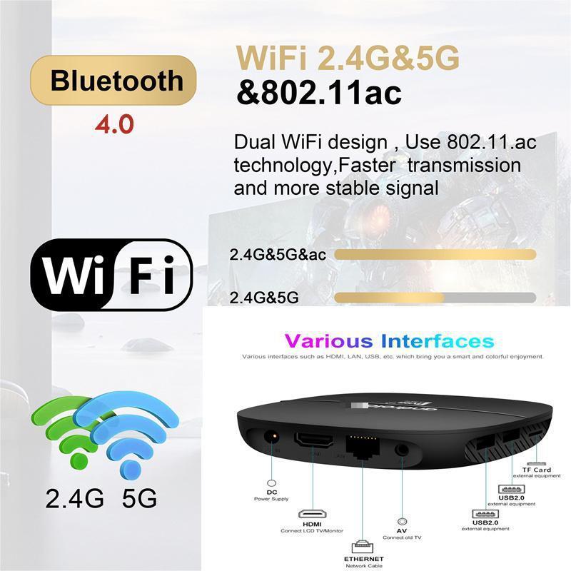 TV98 ATV Smart TV Box Android 13.0 Allwinner H313 Quad Core 2.4G /5G Dual Wifi BT 4K HD Media Player 1G 8G Set Top Box