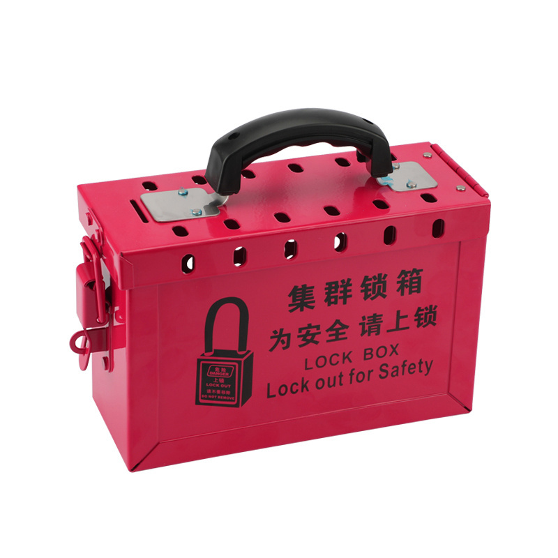 portable metal group metal lockout box lockout kit padlock box with 13 holes