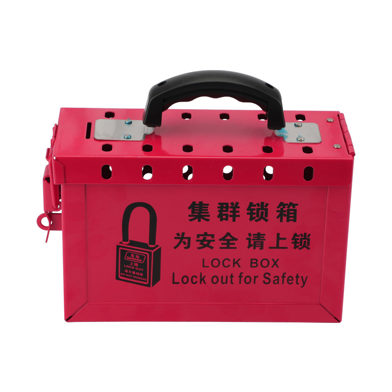 portable metal group metal lockout box lockout kit padlock box with 13 holes