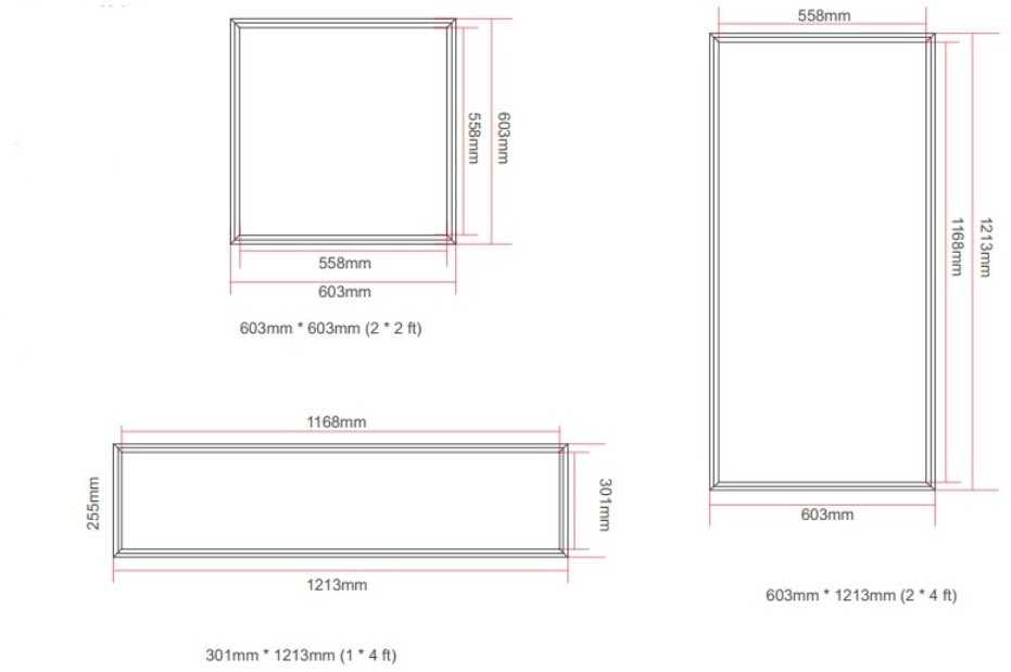 2x2 1x4 2x4 led fixture 60x60 60x120 600x600 600x1200 Dimmable led Ceiling lights Square LED Panel Light