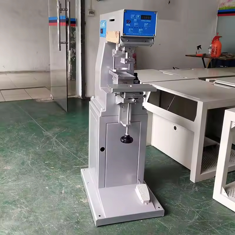 Vertical Semiautomatic Monochrome Ink Transfer Machine Logo Leather Rubber Pneumatic Monochrome Ink Pad Printing Machine