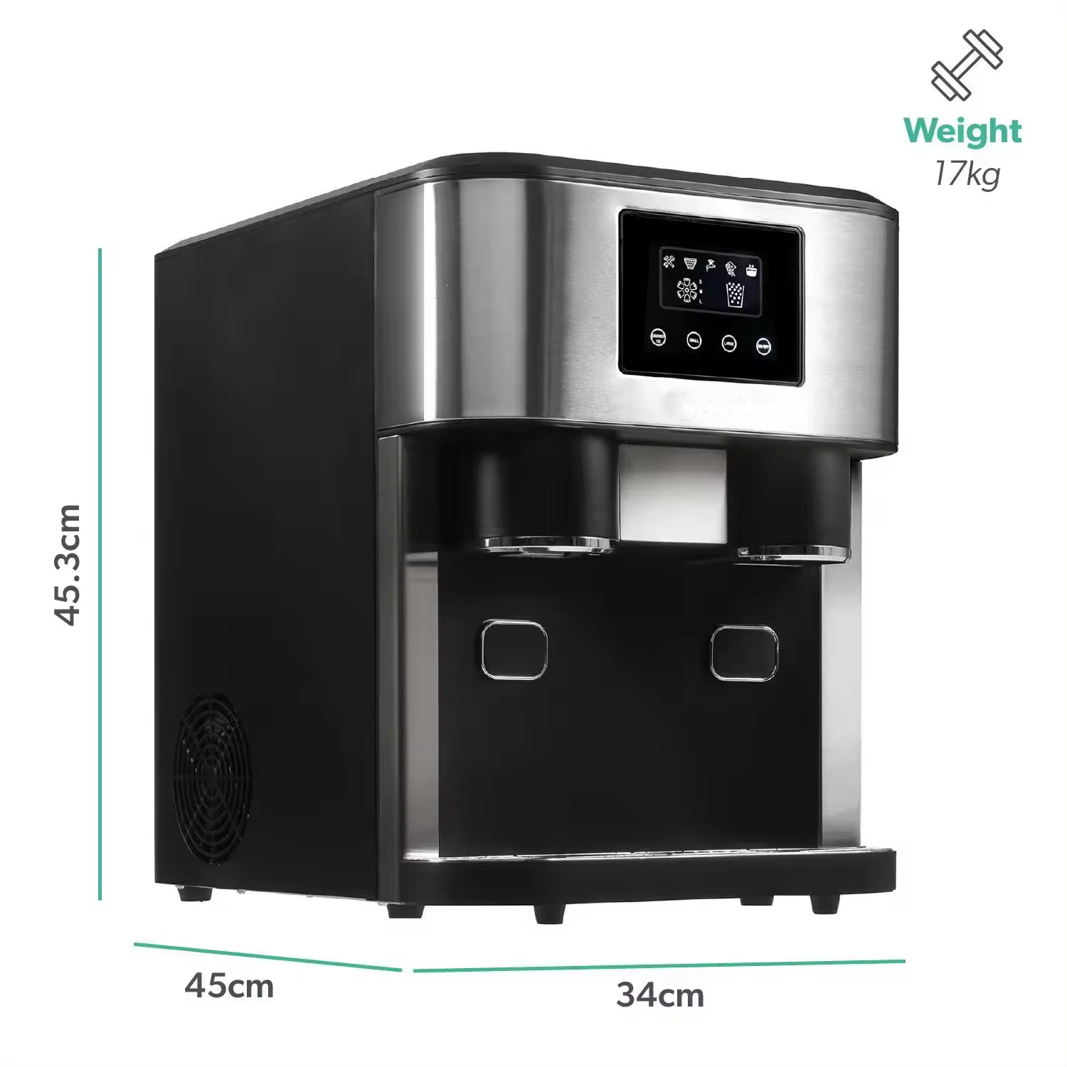 Ice Cube Maker Automatic 18kg Small Countertop Crusher Pellet Nugget Portable Ice Block Making Machine For Commercial Home