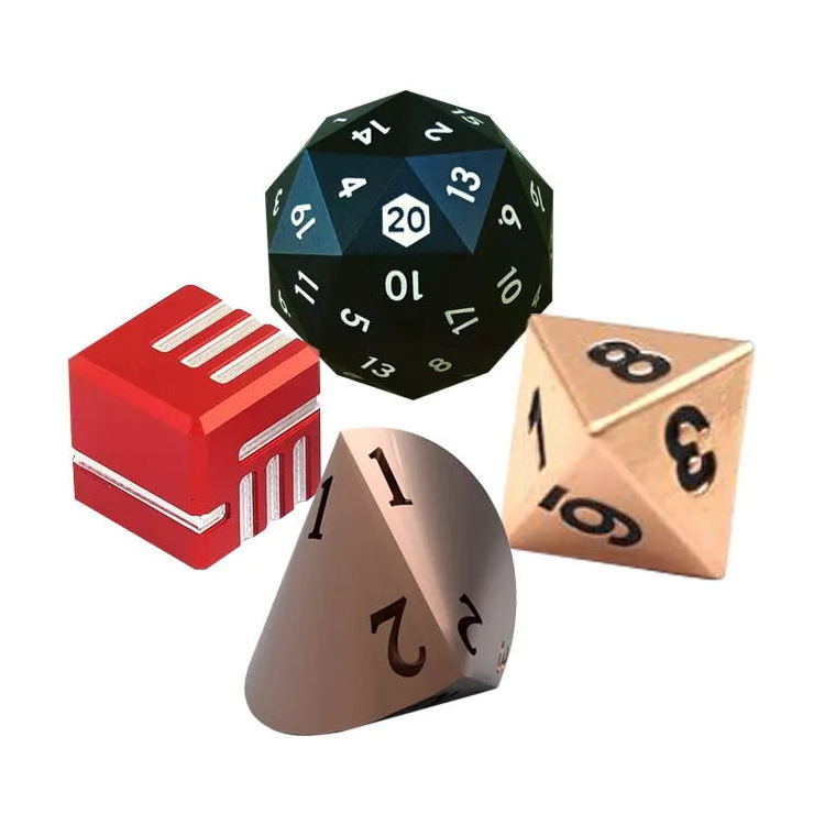 Custom aluminum brass titanium stainless steel metal board game dice set