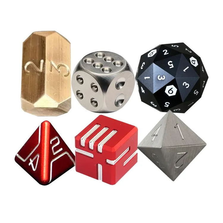 Custom aluminum brass titanium stainless steel metal board game dice set