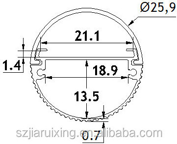 LED T8 round fluorescent tube housing plastic diffuser aluminum heatsink