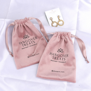 Luxury Super Soft Pink Velvet Pouch For Jewelry Customized Drawstring  Velvet Dust Gift Cosmetic Packaging Bag