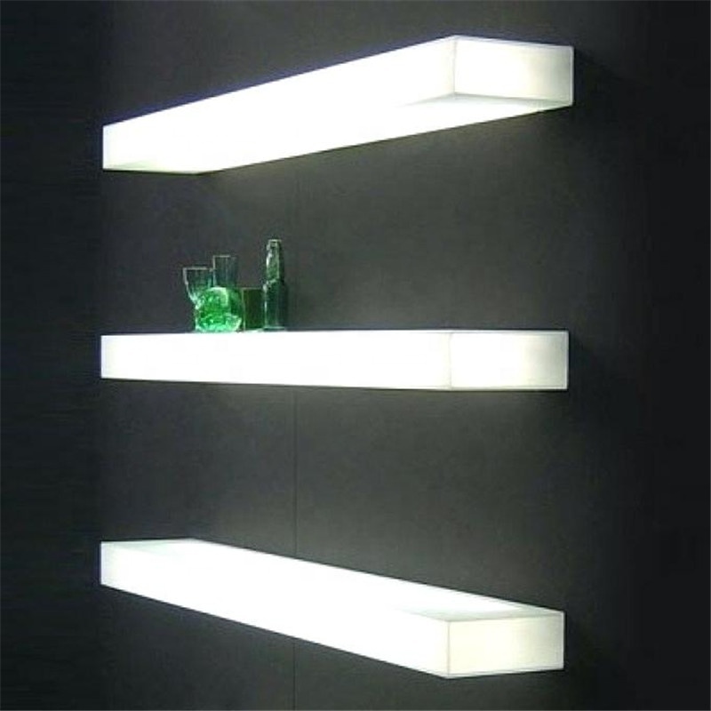 Factory wholes display wall mounted Interior decorative shelving shoes display rack acrylic LED shelf acrylic display rack