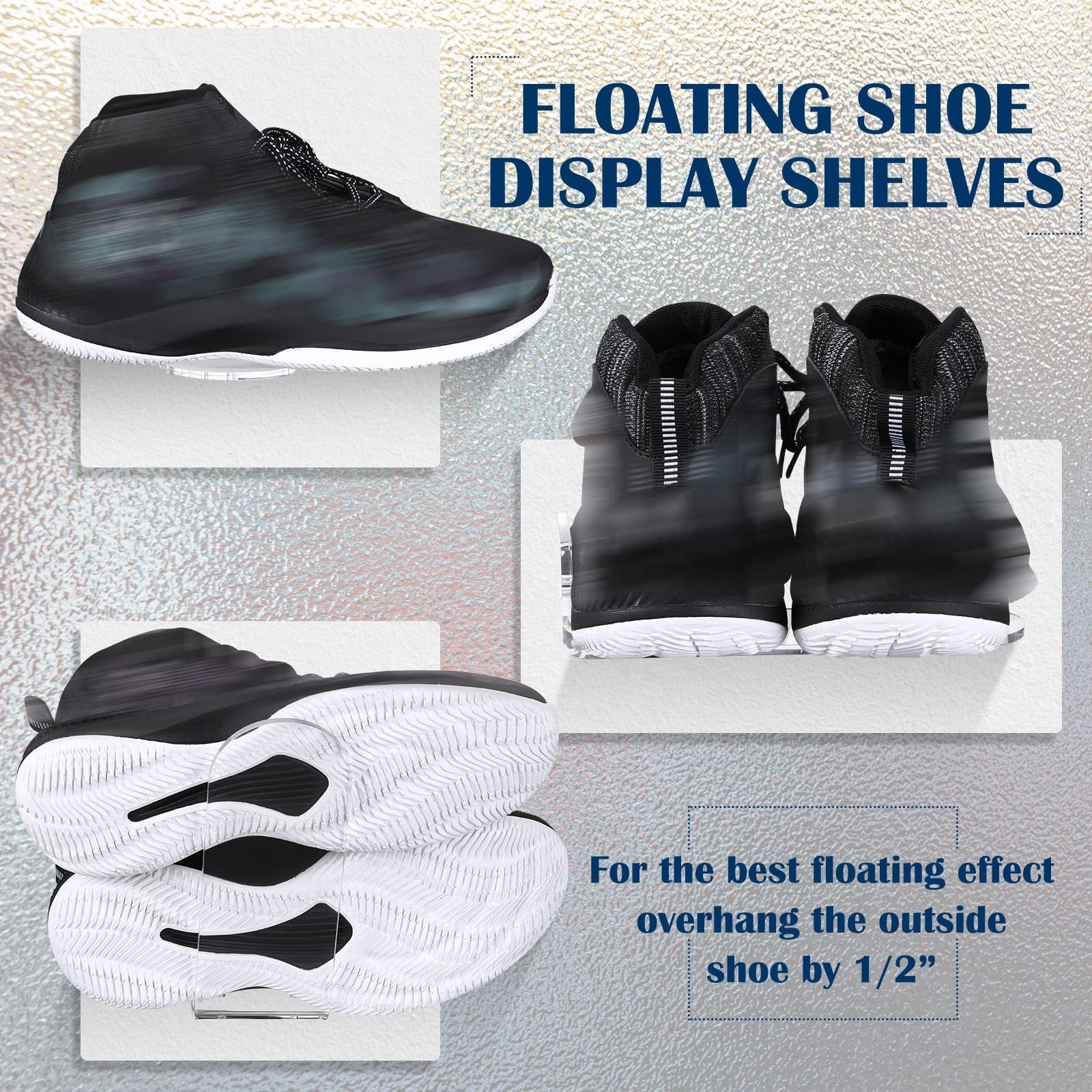 Factory Wholesale Clear Wall Mounted Sneaker Show Top Shoes Showcase Sneaker Acrylic Wall Floating Shoe Storage Display Shelf