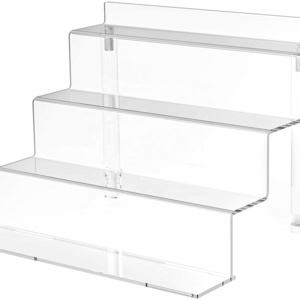 4 Tier Acrylic Riser Display Shelf Tiered Display Stand Small Rack for Display