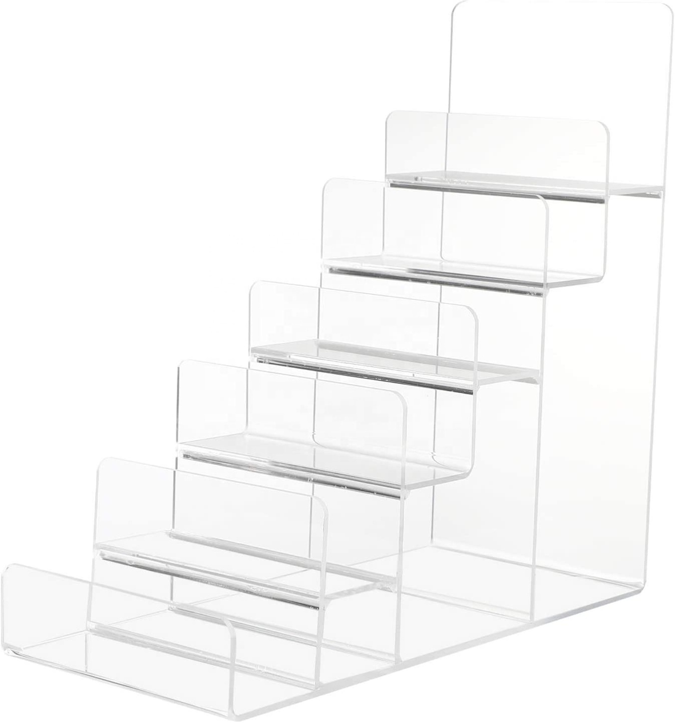 6-Tier Clear Stand Handbag Purse HolderJewelry Display Riser Organizer Acrylic Wallet Display Stand