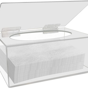 Modern Simplicity Acrylic Tissue Box With Lid Dryer Sheet Dispenser With Hinged Lid