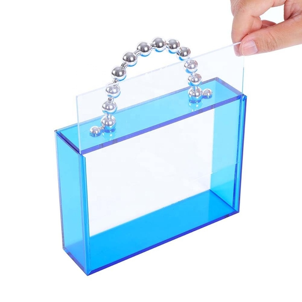 Factory Wholesale Transparent New Design Party Clutch Box Wedding Gifts Ladies Lipstick cosmetics Handbag Elegant Acrylic Bag