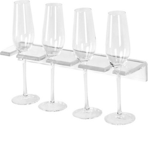 Kitchen Storage Plastic Wine Cup Holder Custom Wall Mount Clear Acrylic Wine Glass Organizer