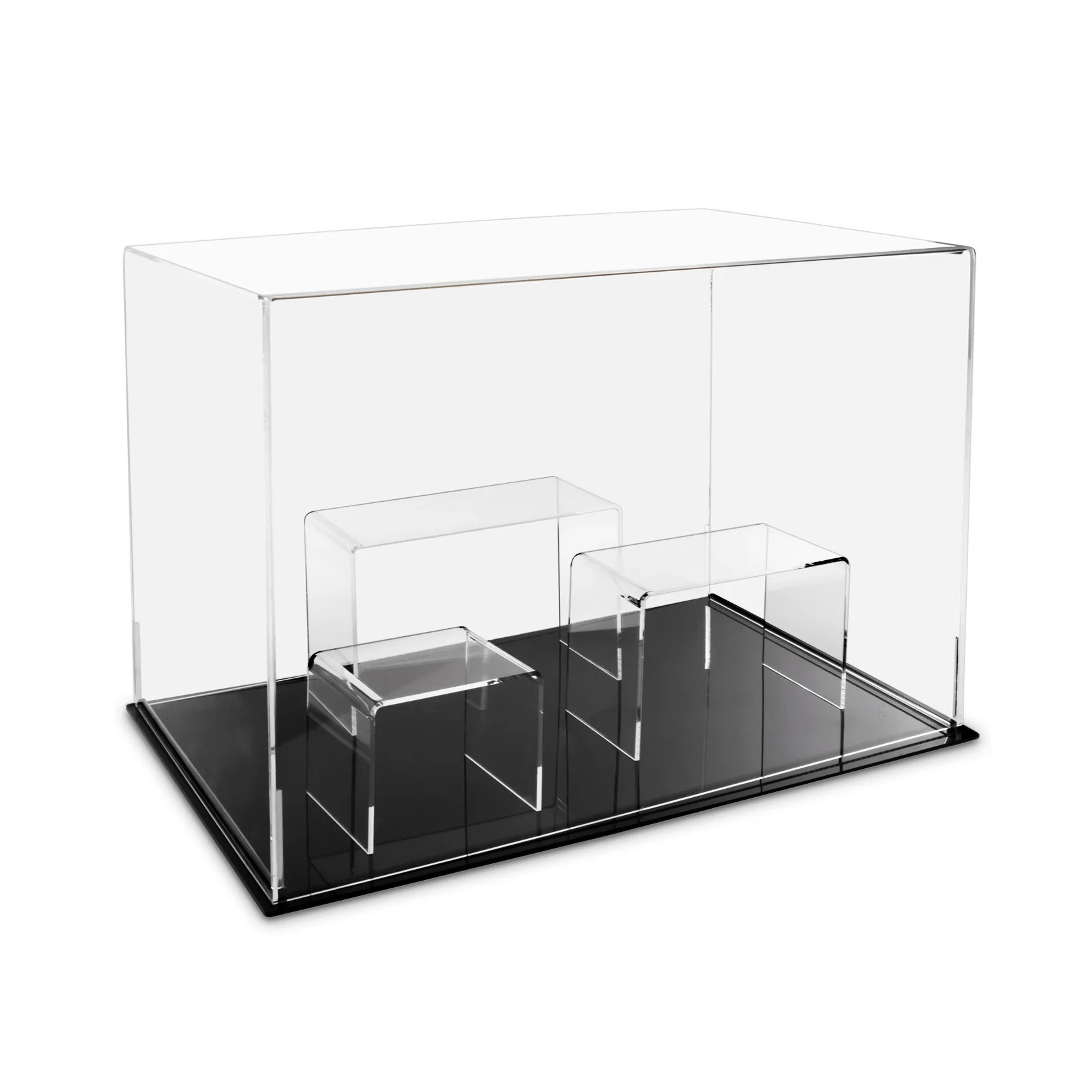 3 PCS Set  Tabletop Jewelry Cosmetic Makeup Shelf Accessories Clear Acrylic Display Riser with Case