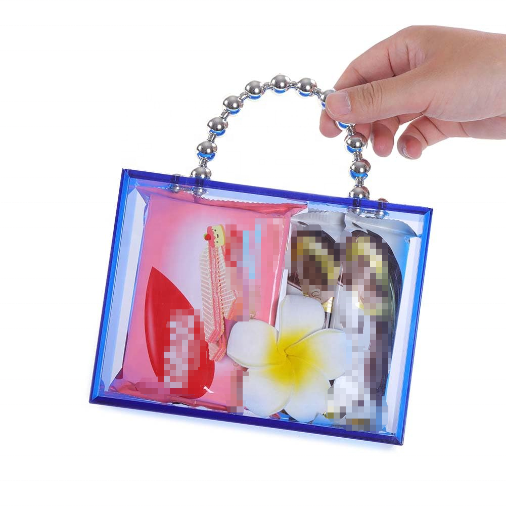 Factory Wholesale Transparent New Design Party Clutch Box Wedding Gifts Ladies Lipstick cosmetics Handbag Elegant Acrylic Bag