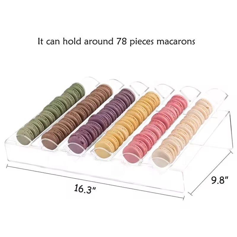 Wholesale Acrylic Food Display Cracker Serving Stand Transparent Acrylic Cracker Tray Cracker Holder Macaron Display Tray