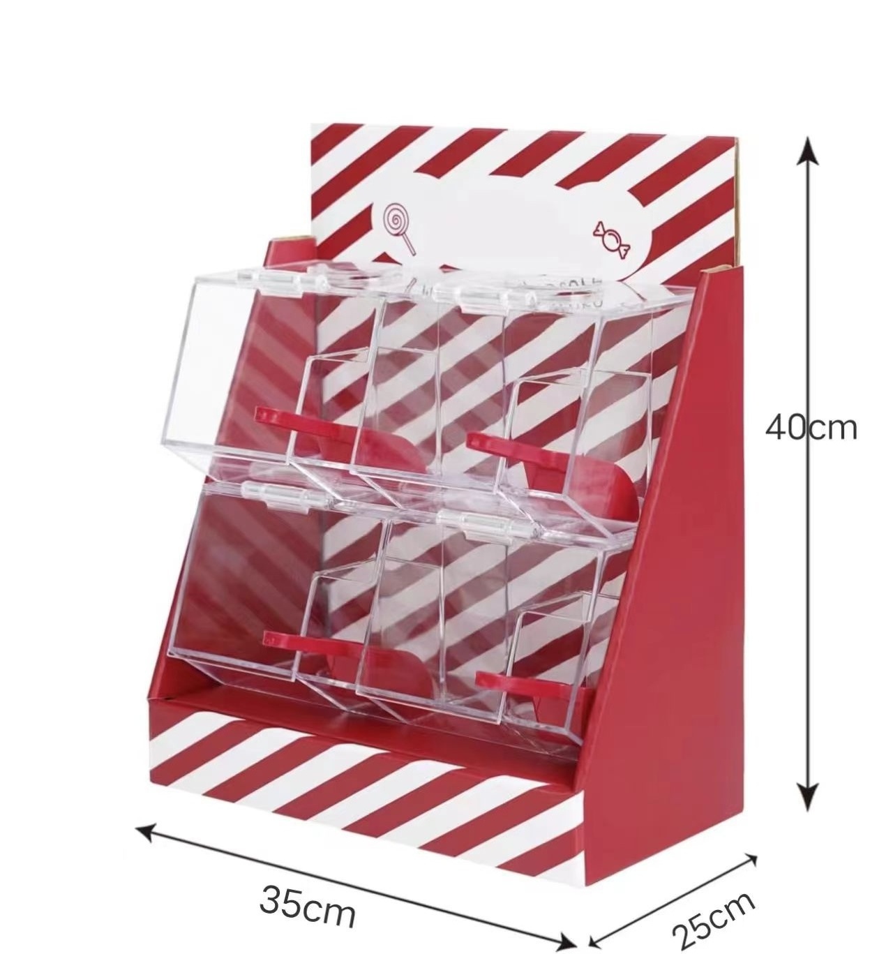 Factory Wholesale Retro Acrylic Candy Dispenser Snacks and Sweets Food Storage Bins for Sweet Store Display Racks