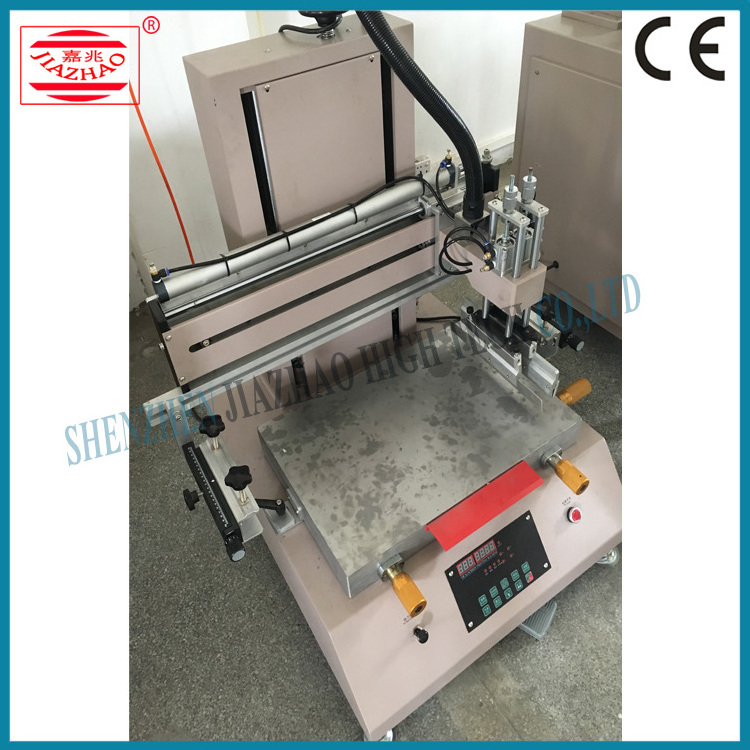 Semi auto manual small PCB silk screen printer milk tea paper cup curved metal sheet logo flat vertical digital printing machine