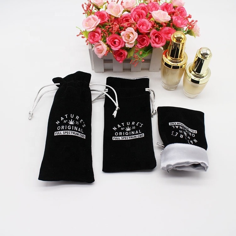 Customized satin lining drawstring pouch velvet Perfume bottle Bags