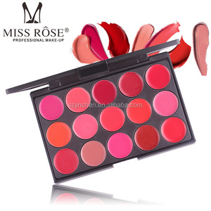 Miss Rose Chinese cosmetics 15 color matte lipstick lipstick palette long lasting lip gloss private label make your own lipstick