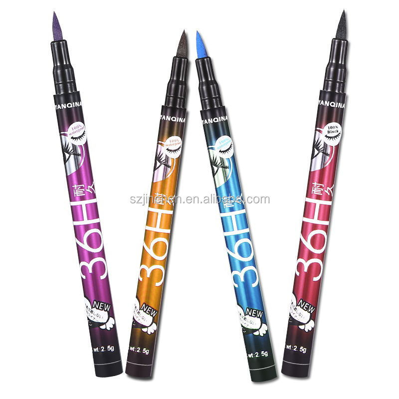 Hot selling YANQINA 36H Waterproof Eyeliner Pencil Liquid Makeup Beauty Cosmetics Precision 4 colors Liquid Eyeliner