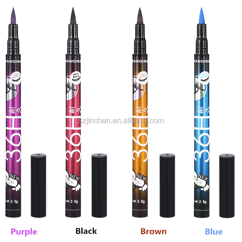 Hot selling YANQINA 36H Waterproof Eyeliner Pencil Liquid Makeup Beauty Cosmetics Precision 4 colors Liquid Eyeliner