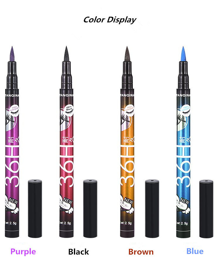 New Arrival YANQINA 36H Waterproof Long Lasting Eyeliner Liquid Makeup Beauty Cosmetics Liquid Eyeliner Manufacturer