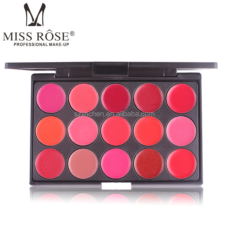 Miss Rose Chinese cosmetics 15 color matte lipstick lipstick palette long lasting lip gloss private label make your own lipstick