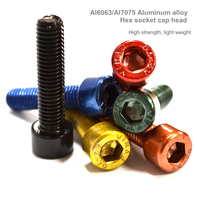 M2 M2.5 M3 M4 M5 M6 Allen Aluminum Bolt Screws ISO DIN  Hexagon Hex Socket Head Aluminum screws