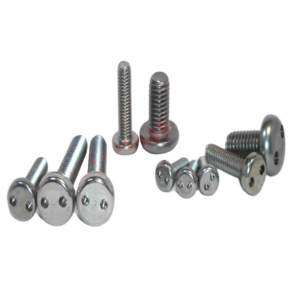 Custom Stainless Steel Two Holes Snake Eyes Anti-theft Security bolts Premium Machine Security Screws