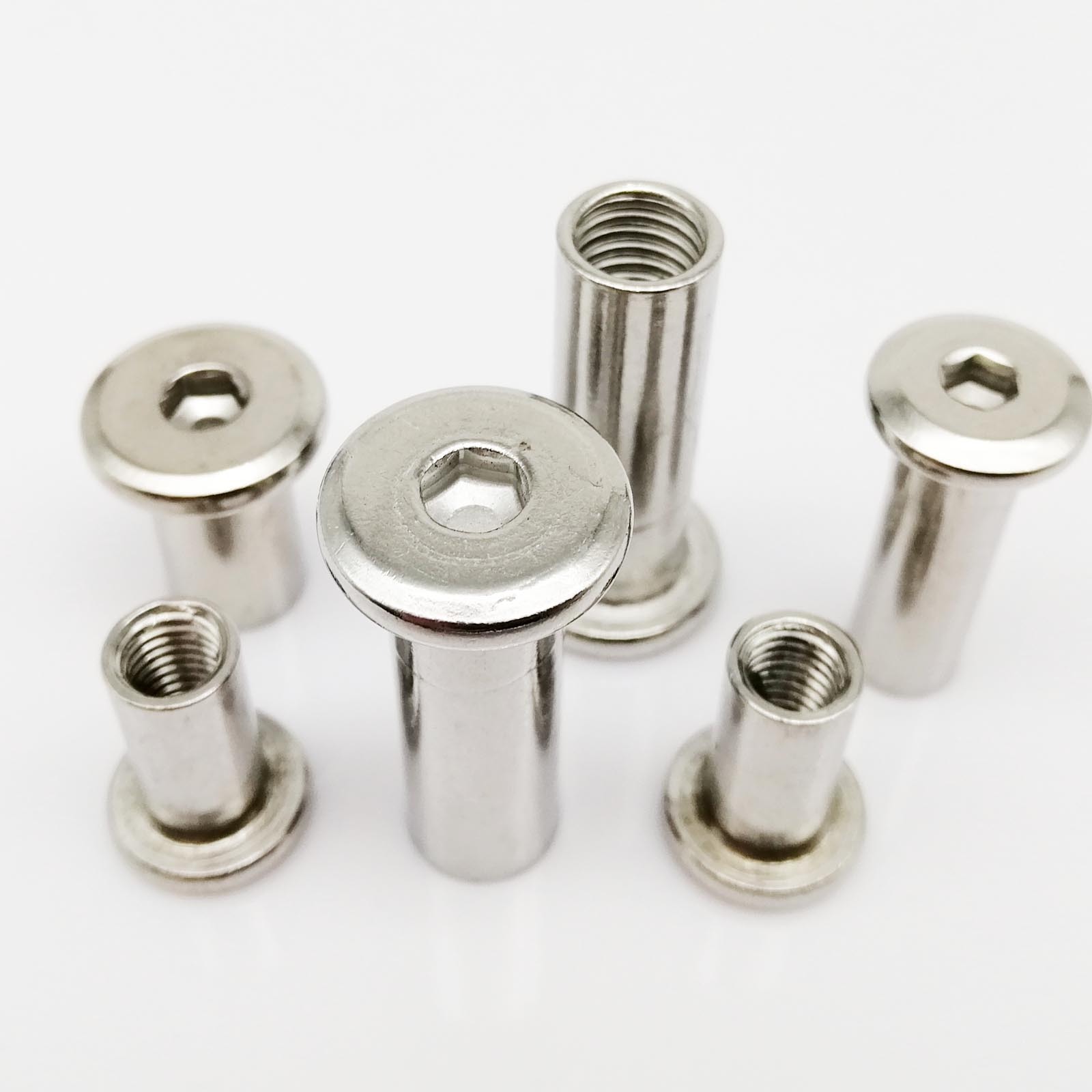 M3 M4 M5 M6 M8 304 Stainless Steel  Flat Hex Hexagon Socket Head Furniture Rivet Nut Connector Insert Joint Sleeve Cap Nut