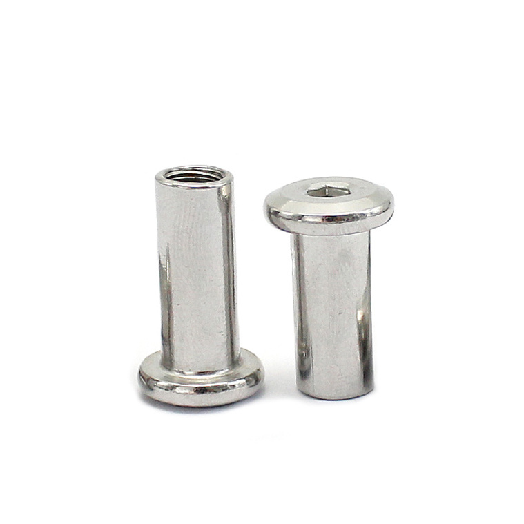 M3 M4 M5 M6 M8 304 Stainless Steel  Flat Hex Hexagon Socket Head Furniture Rivet Nut Connector Insert Joint Sleeve Cap Nut